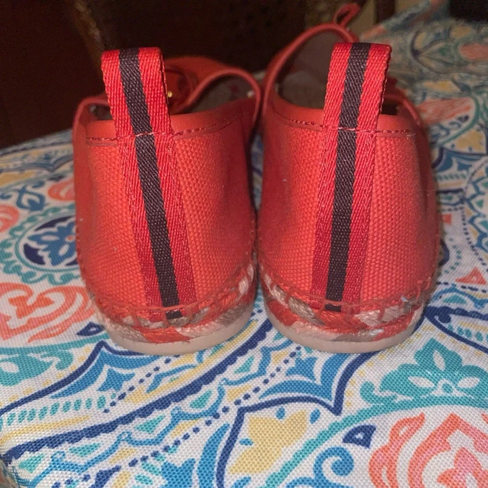Coach Orange Canvas Espadrille Slippers Women's Size 7 - Picture 6 of 7